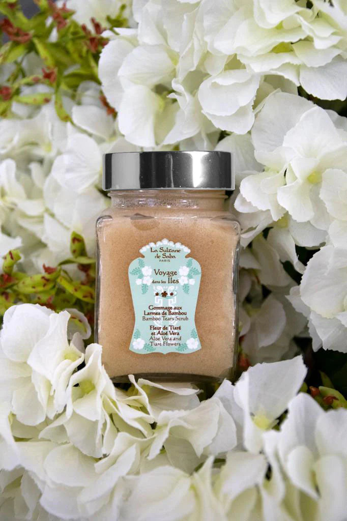 Gommage aux larmes de Bambou ~ Fleur de tiare & Aloe Vera